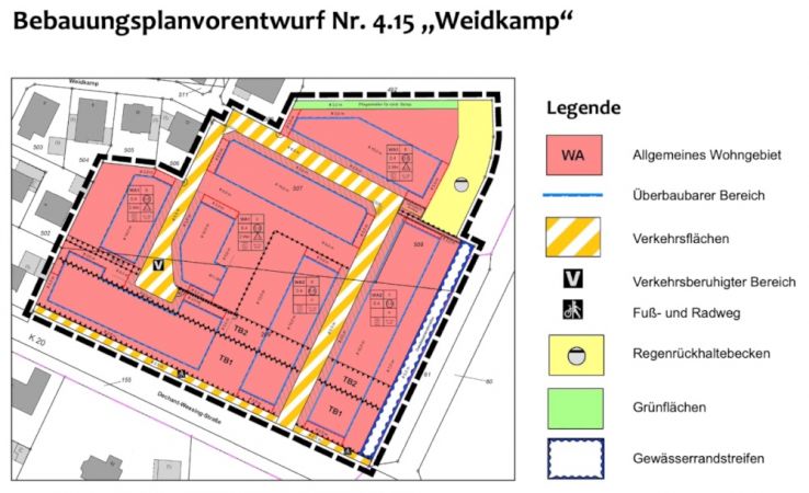 Screenshot des Bebauungsplanes aus der Präsentation